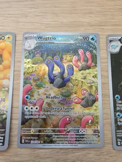 Pokemon TCG Paldean Fates Illustration Rare Bundle Pawmi, Palafin, Wugtrio - Image 3
