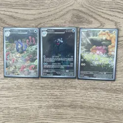 Pokemon TCG Paldean Fates Illustration Rare Card Bundle Wugtrio, Palafin, Pawmi - Image 1