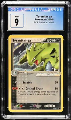 Pokemon TCG Tyranitar ex POP Series 1 17/17 Regular Rare CGC 9 - Image 1