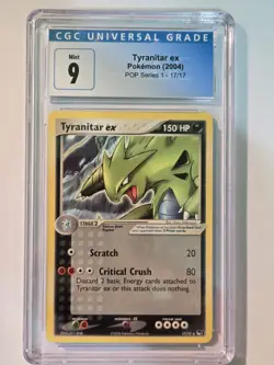 Pokemon TCG Tyranitar ex POP Series 1 17/17 Regular Rare CGC 9 - Image 3