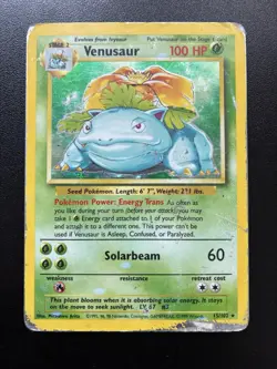 Pokemon TCG Venusaur Base set 15/102 Holo Unlimited Rare - Heavy Played - Image 1