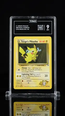 2000 Pokemon Lt. Surge's Pikachu #81/132 WOTC Pokemon TAG 9 POP - Image 1