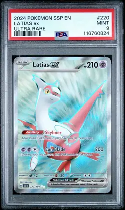 2024 POKEMON SSP EN-SURGING SPARKS | ULTRA RARE LATIAS EX 220 PSA 9 - Image 1
