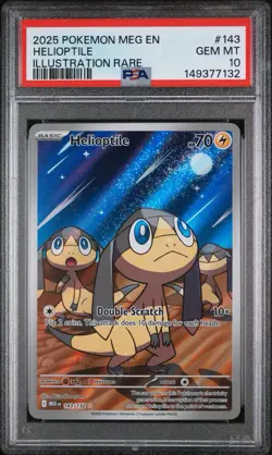 2025 POKEMON MEG EN-MEGA EVOLUTION ILLUSTRATION RARE #143 HELIOPTILE PSA 10 - Image 1