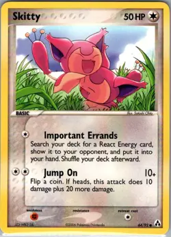 Skitty 64/92 Non Holo Legend Maker - Pokemon Card - NM - Image 1