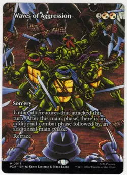 Waves of Aggression (Borderless) 0013 PZA Teenage Mutant Ninja Turtles MTG - Image 1