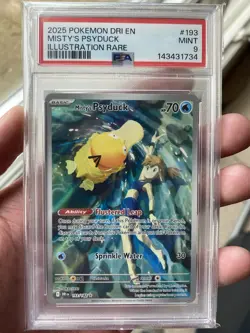 PSA 9 2025 POKEMON DRI EN-DESTINED RIVALS #193 MISTY'S PSYDUCK ILLUSTRATION RARE - Image 1