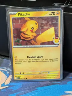 Pikachu 051/162 Pokemon Day 2026 Promo (Stamped Cosmo Holo) With Fart Swirl 🍥 - Image 1