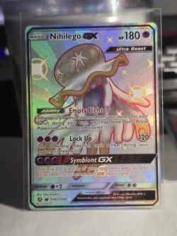 Pokemon Nihilego GX Full Art Holo Pokemon Card SV62/SV94 Hidden Fates - Image 1