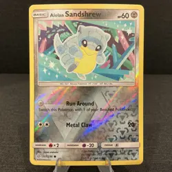 Alolan Sandshrew 137/236 Reverse Holo Cosmic Eclipse 2019 Pokemon TCG Card - Image 1