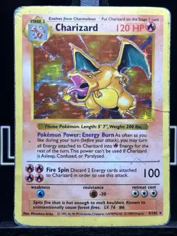 Pokemon TCG Charizard 4/102 Shadowless Base Set Holo WOTC HP - Image 3