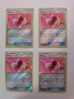 Pokegear 3.0 182A Set Of 4 trainer Pokemon Tcg - Image 1