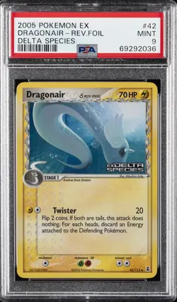 2005 POKEMON EX DELTA SPECIES #42 DRAGONAIR-REVERSE FOIL PSA 9 - Image 1