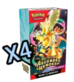 PRESALE Pokemon TCG: Mega Evolution-Ascended Heroes Booster Bundle X4 Lot. - Image 1