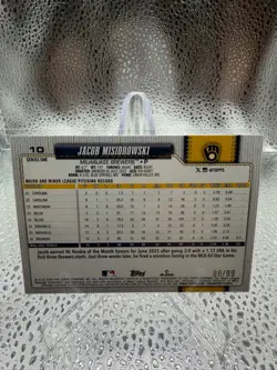 2026 Topps Series 1 Japan #10 Jacob Misiorowski Cherry Blossom /99 Rookie RC - Image 2