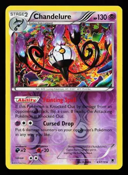 Chandelure 43/119 Reverse Holo Rare Phantom Forces Pokemon Card - Image 1