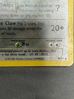 Vintage Pokemon Scizor Neo Discovery Holo Rare 10/75 WOTC TCG Card Unlimited - Image 2