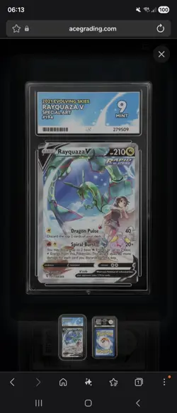Rayquaza V 194/203 Evolving Skies Pokemon TCG Graded Card - ACE 9 MINT - Image 3