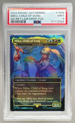 2929 Miku, Child of Song 2024 Magic: The Gathering Secret Lair #1599 Foil PSA 9 - Image 1