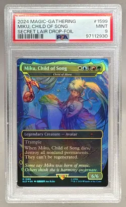 2930 Miku, Child of Song 2024 Magic: The Gathering Secret Lair #1599 Foil PSA 9 - Image 1