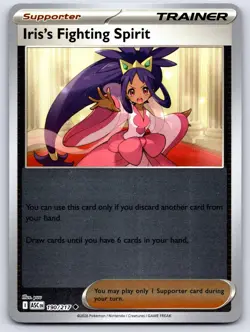 IRIS'S FIGHTING SPIRIT 190/217 REVERSE HOLO ME: ASCENDED HEROES POKEMON NM - Image 1