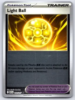 LIGHT BALL 191/217 REVERSE HOLO ME: ASCENDED HEROES POKEMON NEAR MINT - Image 1