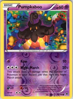 PUMPKABOO 44/119 PHANTOM FORCES POKEMON REVERSE HOLO DMG - Image 1