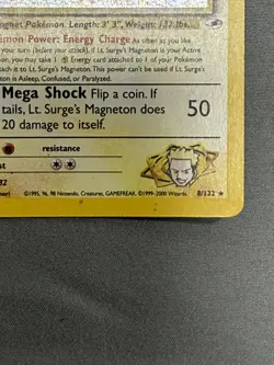 Vintage Pokemon Lt. Surge's Magneton Gym Heroes Holo Rare 8/132 WOTC TCG English - Image 2