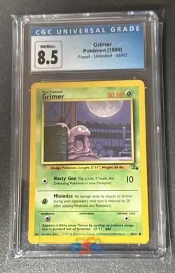 1999 Pokemon Grimer Fossil Unlimited CGC 8.5 NM/Mint+ 48/62 - Image 1