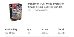 Pokemon TCG: Mega Evolution Chaos Rising Booster Bundle Box Presale Release 5/22 - Image 2