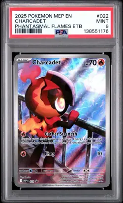 Pokemon Phantasmal Flames Charcadet #22 ETB Black Star Promo - PSA 9 - Image 1