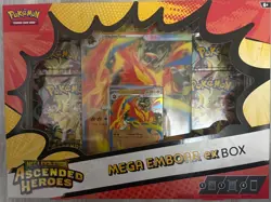 Pokemon TCG Mega Evolution Ascended Heroes Mega Emboar EX Box - NEW - Image 1