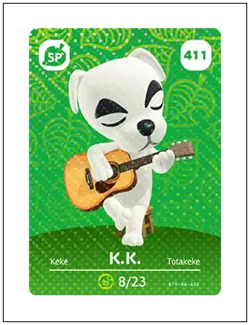 411 K.K., Animal Crossing Amiibo Card - Series 5, Authentic, NM - Image 1