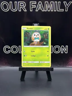Rowlet 9/149 Common Sun & Moon Base Pokemon Card Cosmos Holo HD SWIRL 2016 - Image 1