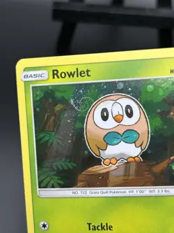 Rowlet 9/149 Common Sun & Moon Base Pokemon Card Cosmos Holo HD SWIRL 2016 - Image 5