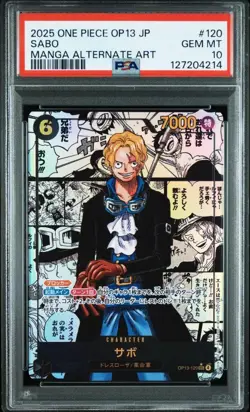 One Piece Card Game Sabo Comipara Manga Alternate OP13-120 PSA 10 Rare - Image 1