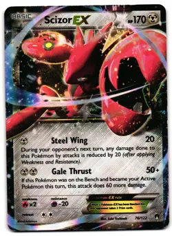 Scizor EX 76/122 - BREAKpoint Rare EX Pokemon TCG Holo - HP Card - Image 1
