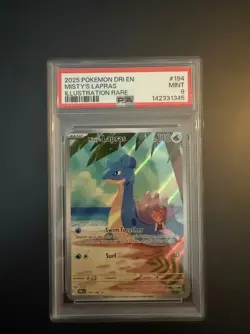Pokemon TCG Misty's Lapras 194/182 Destined Rivals Illustration Rare Card PSA 9 - Image 1