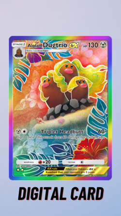 Alolan Dugtrio EX Rainbow Pokemon TCG Pocket 2 Star ⭐⭐(English) - Image 1