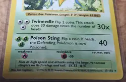 Vintage Pokemon WoTC Shadowless Lot - Kakuna 33, Beedrill 17/102 - 2 Cards LP - Image 5