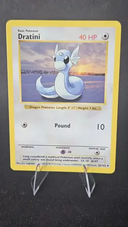 Vintage Pokemon TCG Base Set (Shadowless) WoTC Dratini Uncommon #26/102 - Image 1