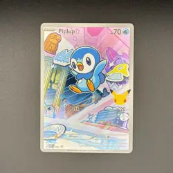 Pokemon First Partner Illustration Rare Piplup (MEP 042) 30th Anniversary-NM - Image 1