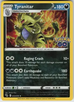Tyranitar Holofoil Pokemon GO 043/078 - Image 1