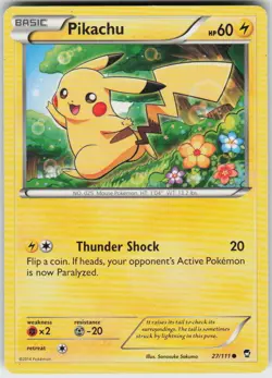 PIKACHU 27/111 FURIOUS FISTS POKEMON COMMON MP - Image 1