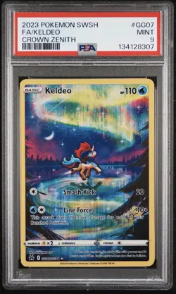2023 POKEMON SWORD & SHIELD CROWN ZENITH #GG07 FULL ART/KELDEO PSA 9 - Image 1