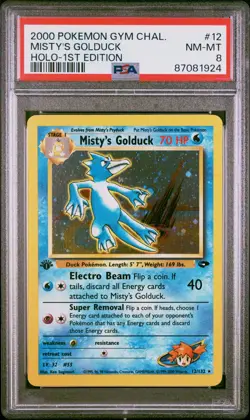 PSA 8 Misty's Golduck Holo 12/132 1st Edition Gym Challenge 2000 Pokemon Card - Image 1