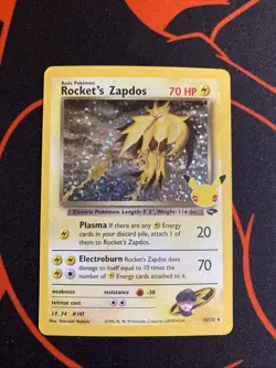 Pokemon Rocket's Zapdos 15/132 Celebrations Classic Holo Promo Card English - Image 1