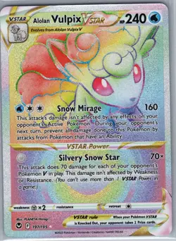 Alolan Vulpix VSTAR (Secret) 197/195 SWSH12: Silver Tempest - Pokemon Card - NM - Image 1