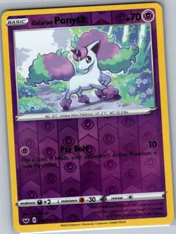 Galarian Ponyta 081/202 Reverse Holo Sword & Shield Base Set - Pokemon Card - NM - Image 1