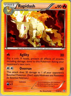 Rapidash 15/83 Non Holo Generations - Pokemon Card - NM - Image 1